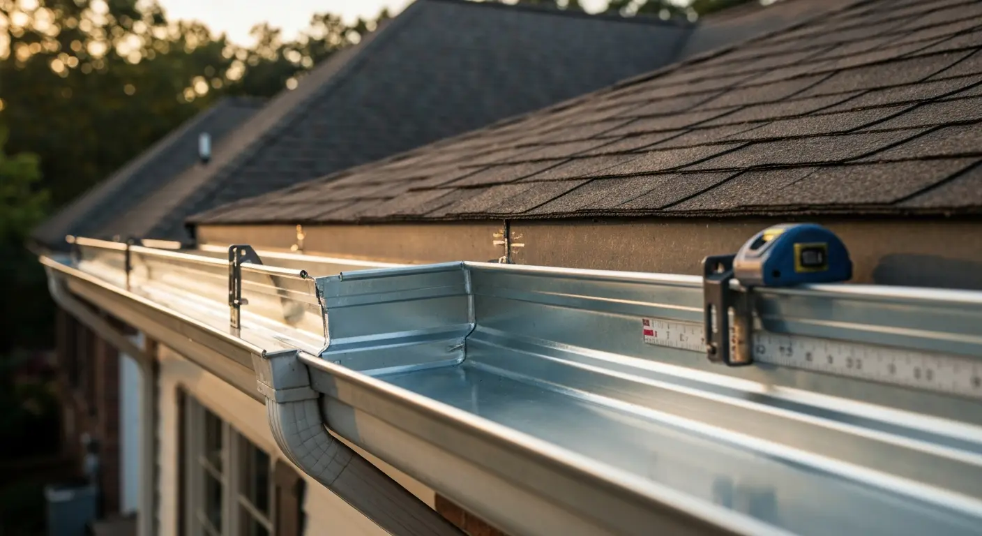 Gutter and downspout installation