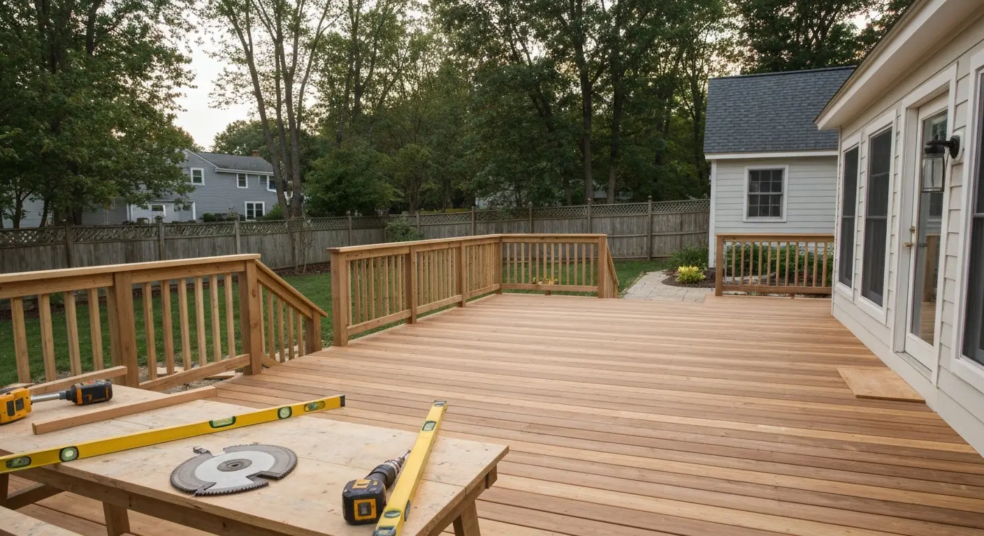 Deck construction in Millbrook