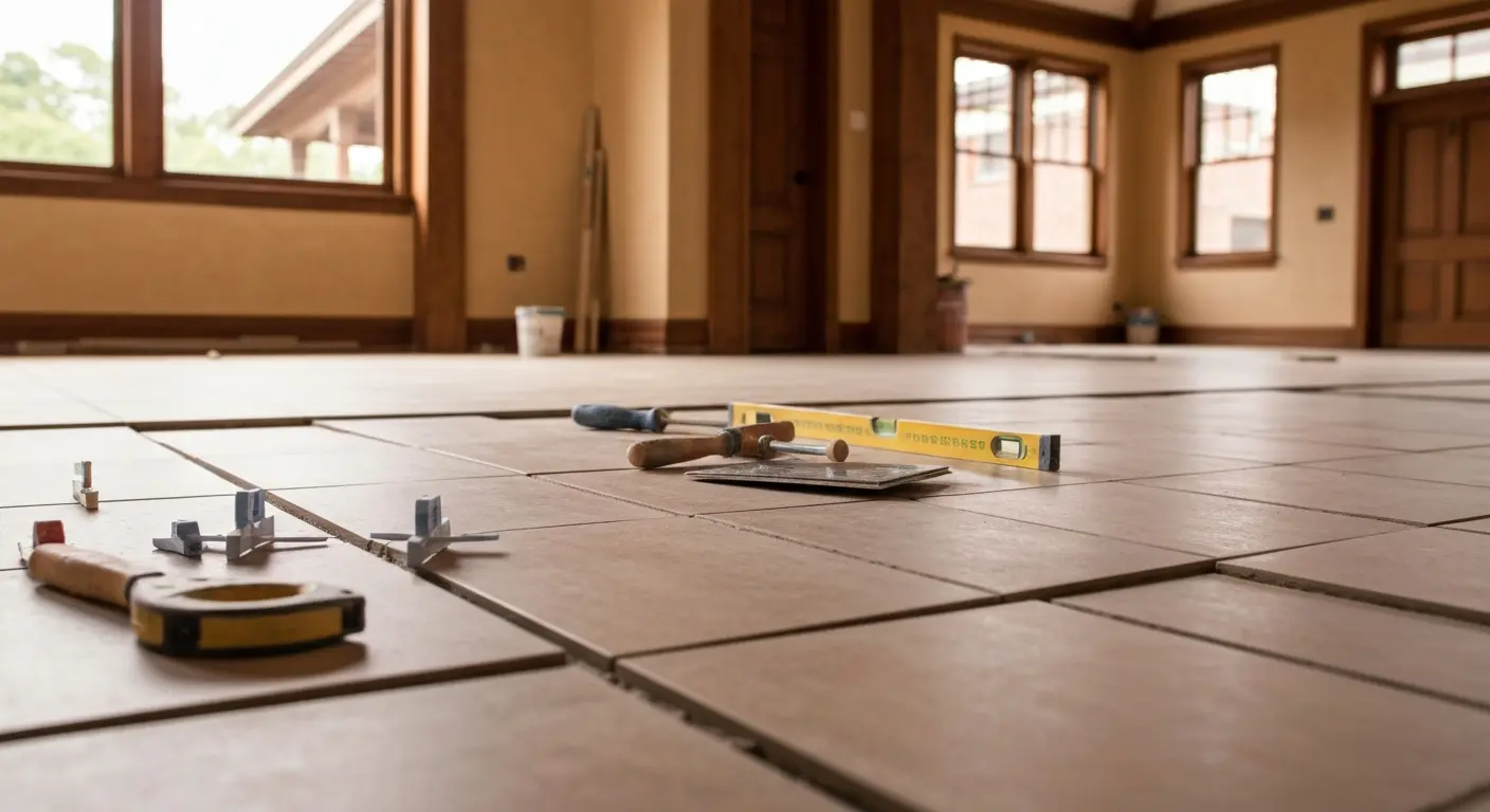 Floor tile installation project