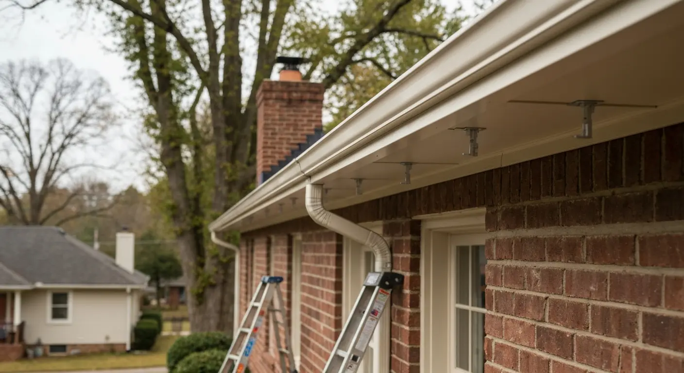Gutter installation on home