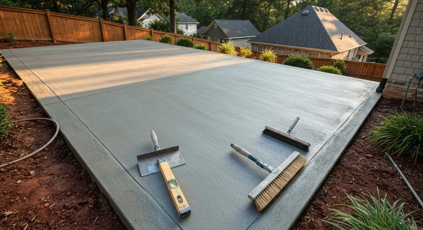 Concrete driveway installation