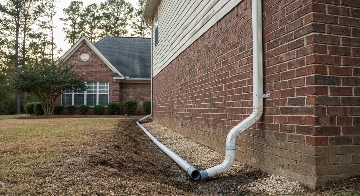 Downspout drainage installation
