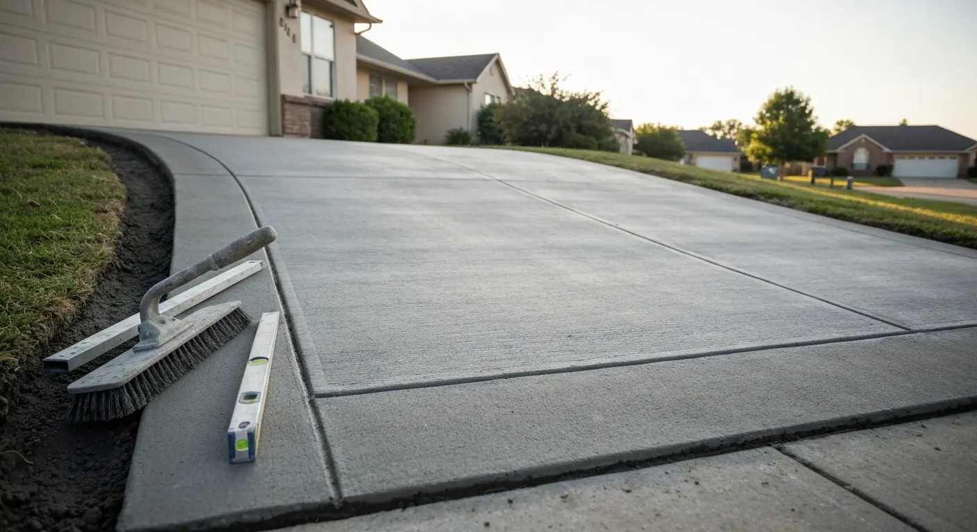 Concrete driveway installation