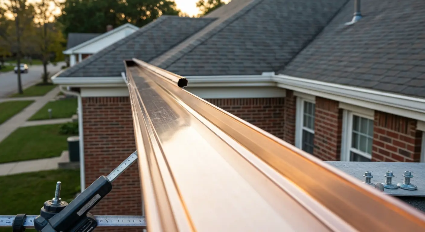 Gutter installation on residential home