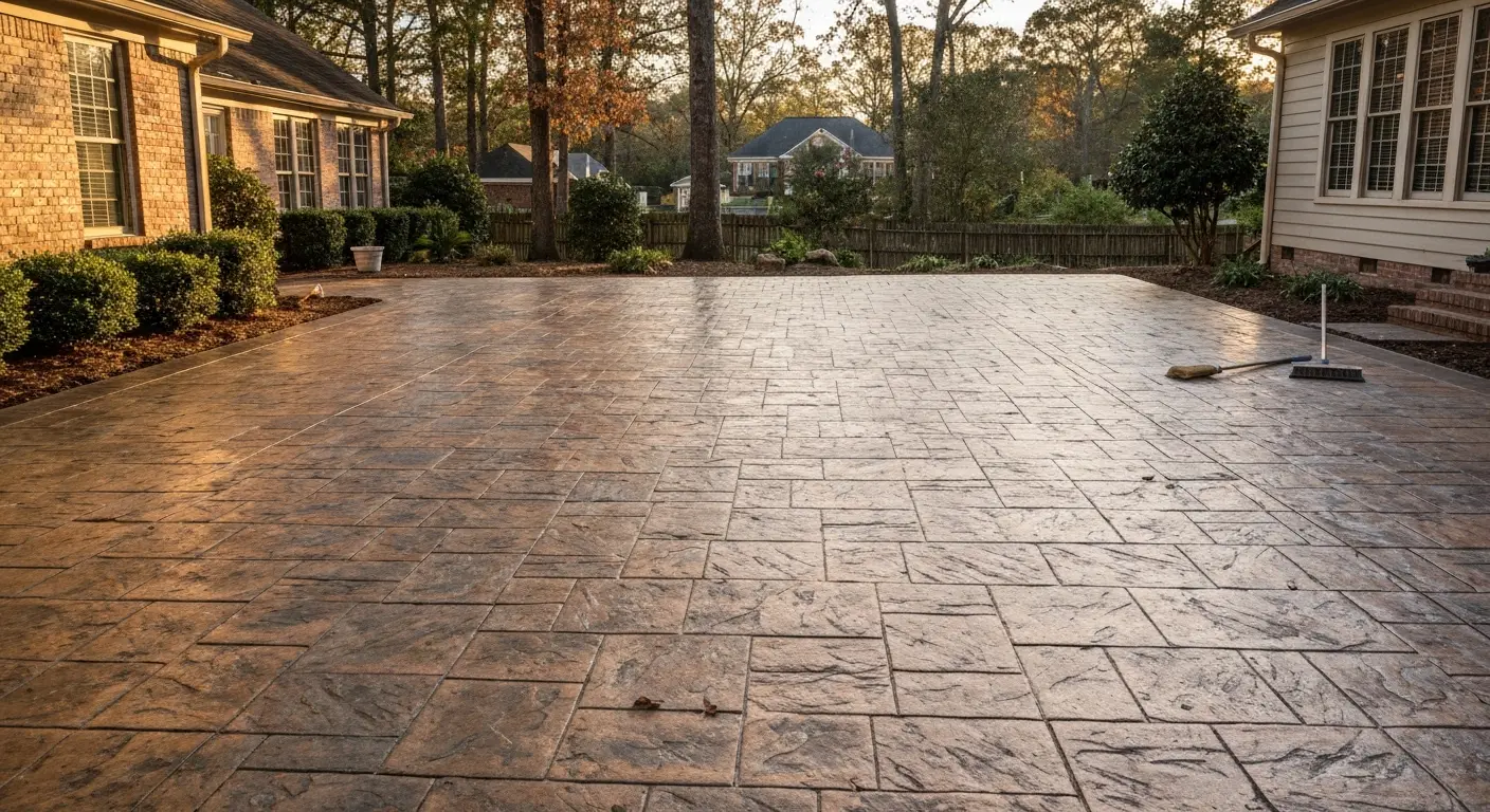 Stamped concrete patio