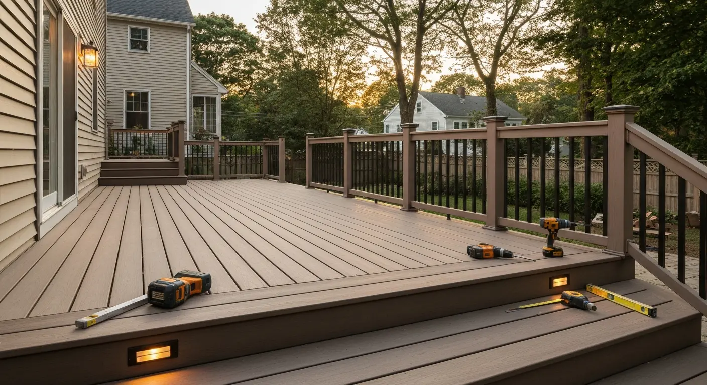 Deck construction in Pelham neighborhood