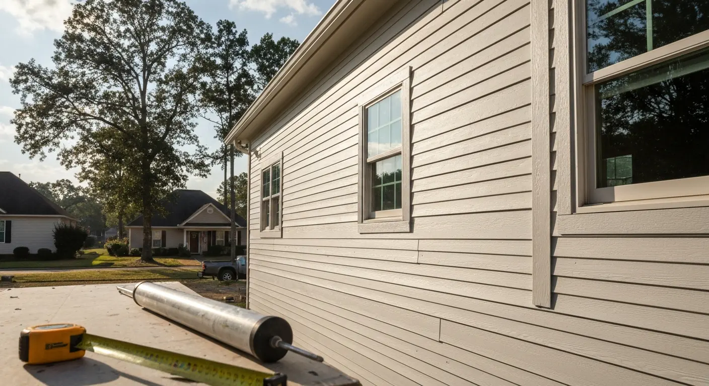 New vinyl siding installation