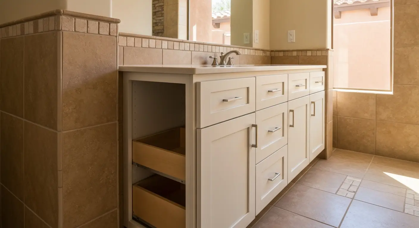 Custom bathroom vanity installation