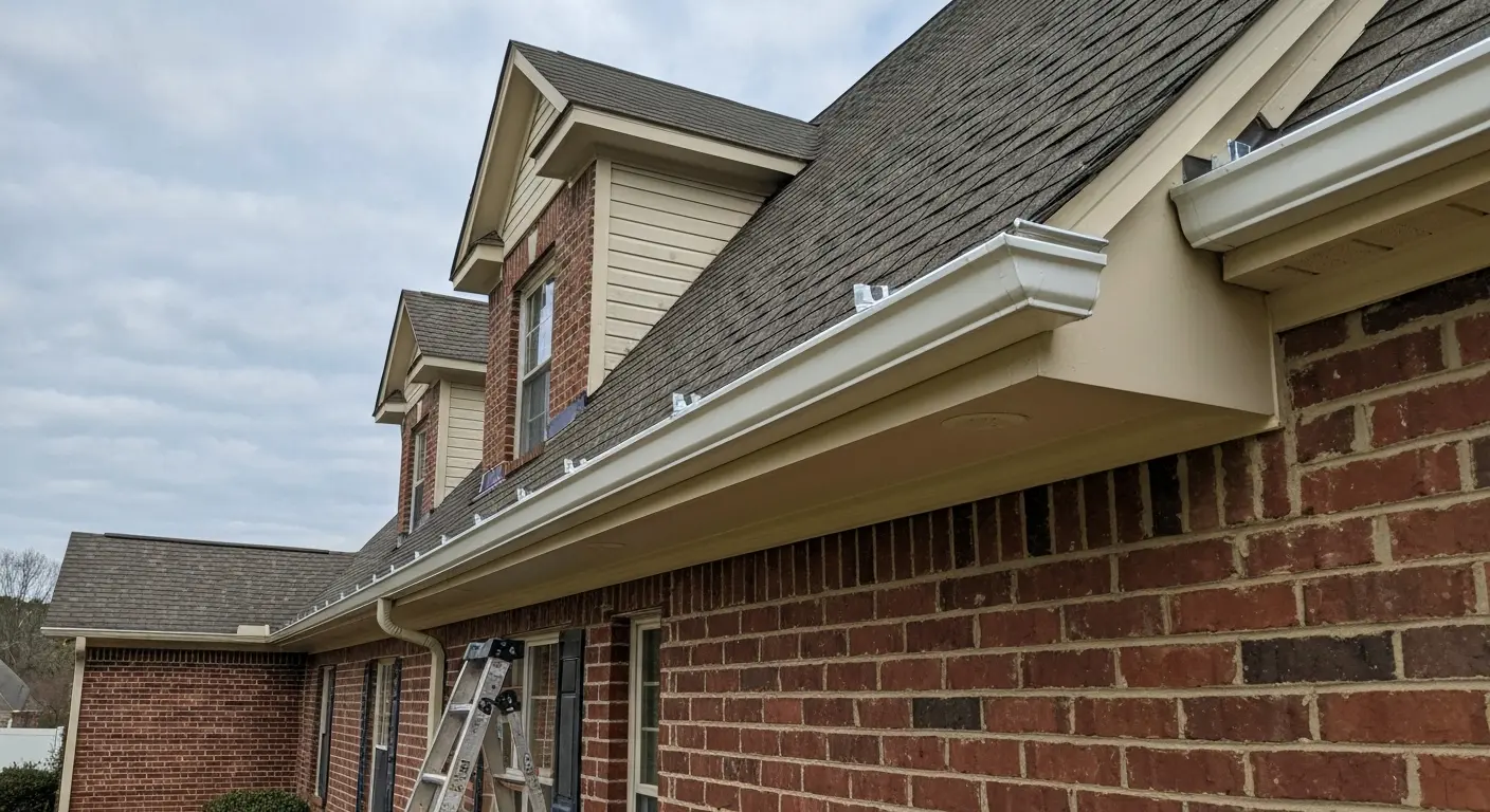 Gutter installation on home