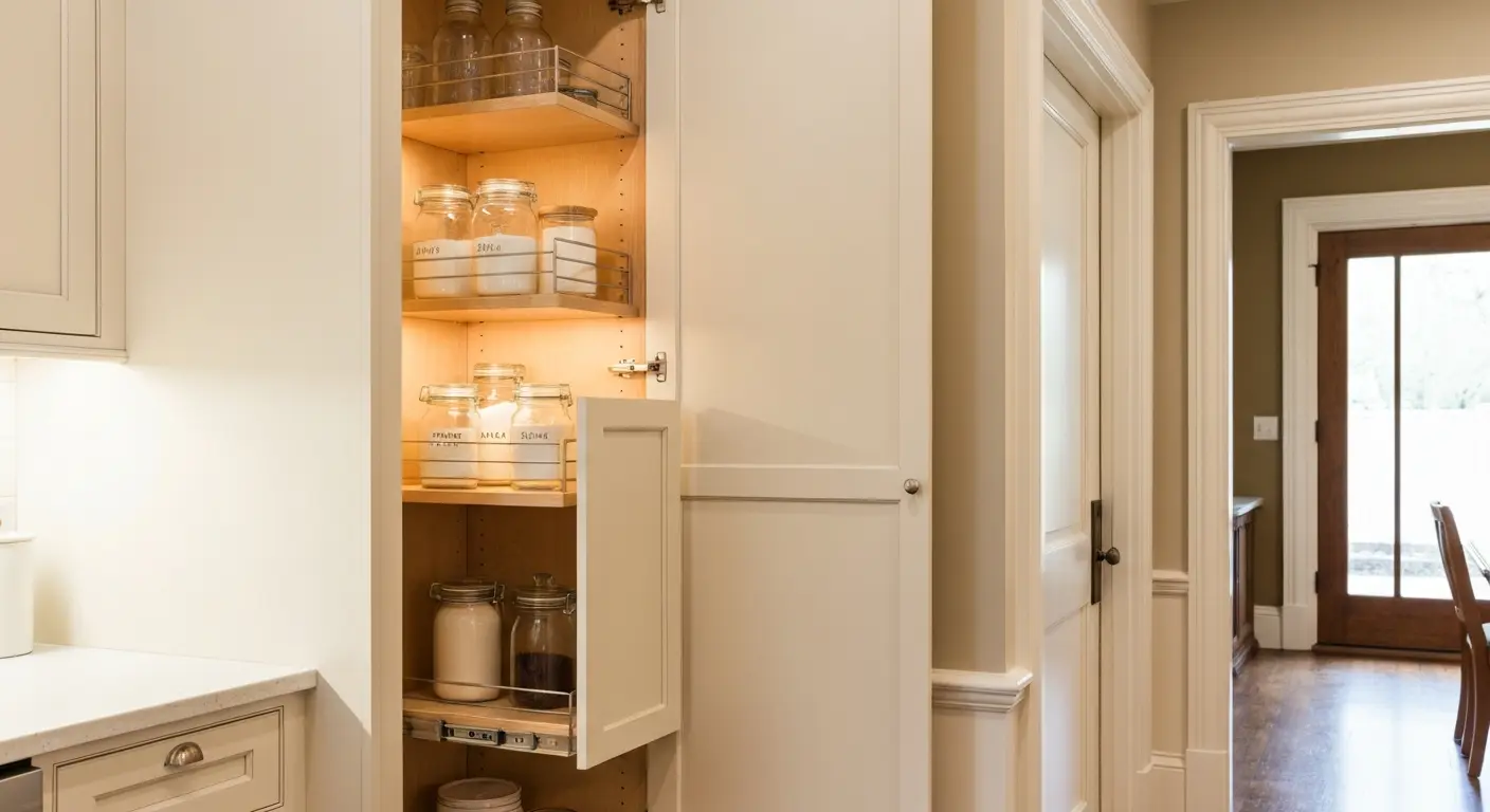 Custom pantry cabinet system installation