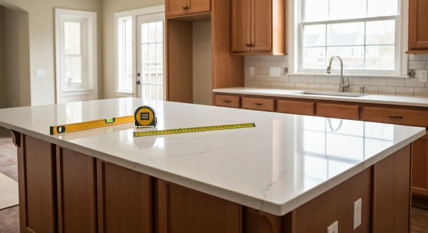 Quartz countertop installation