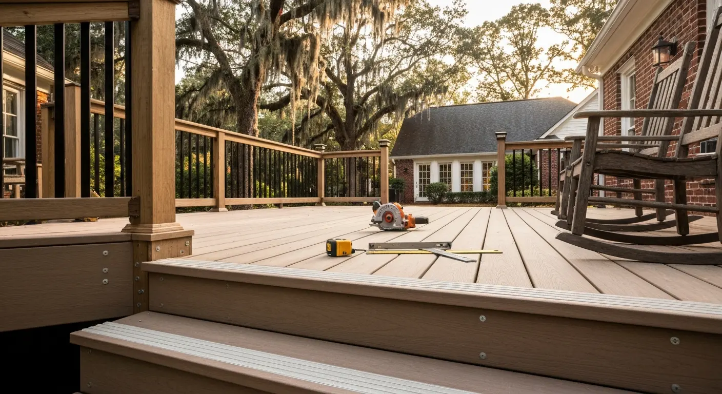 Deck construction work