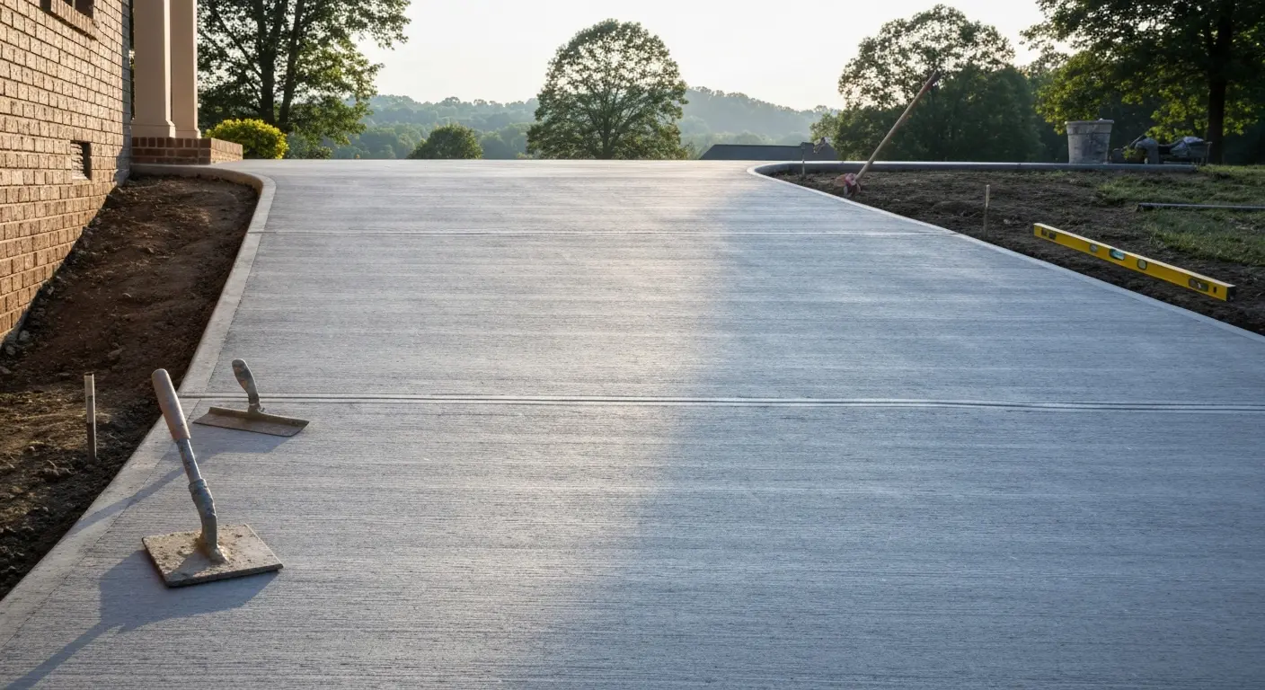 Concrete driveway installation