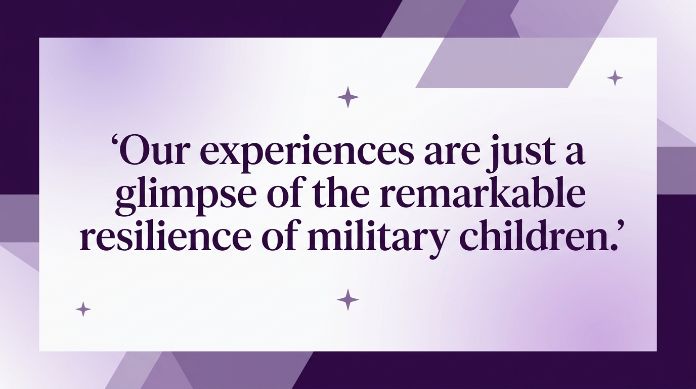Military children resilience quote - Month of the Military Child April purple graphic