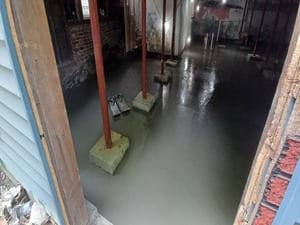 Sump pump installation in
