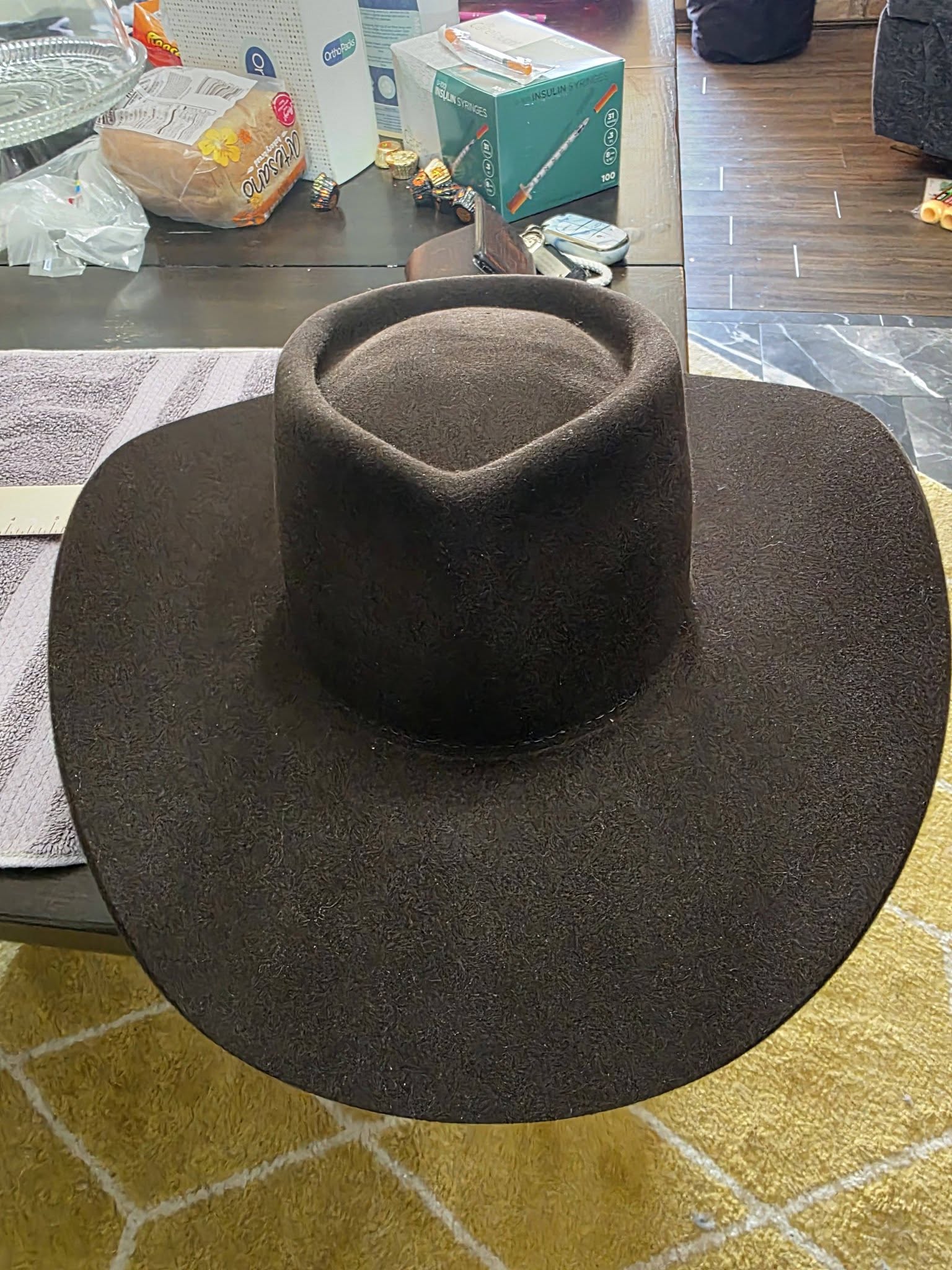 Custom cowboy hat by Charred Barrel Hattery