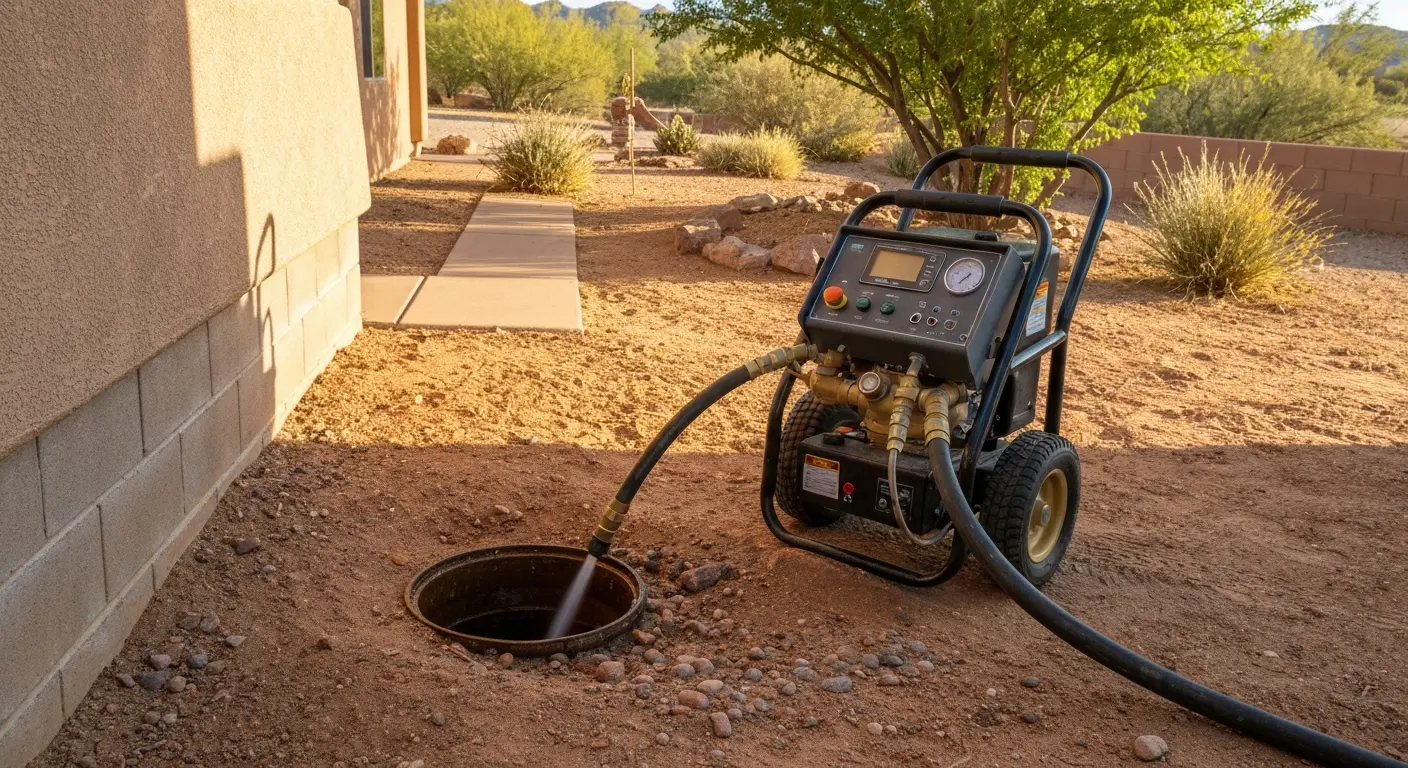 Hydro jetting main line service