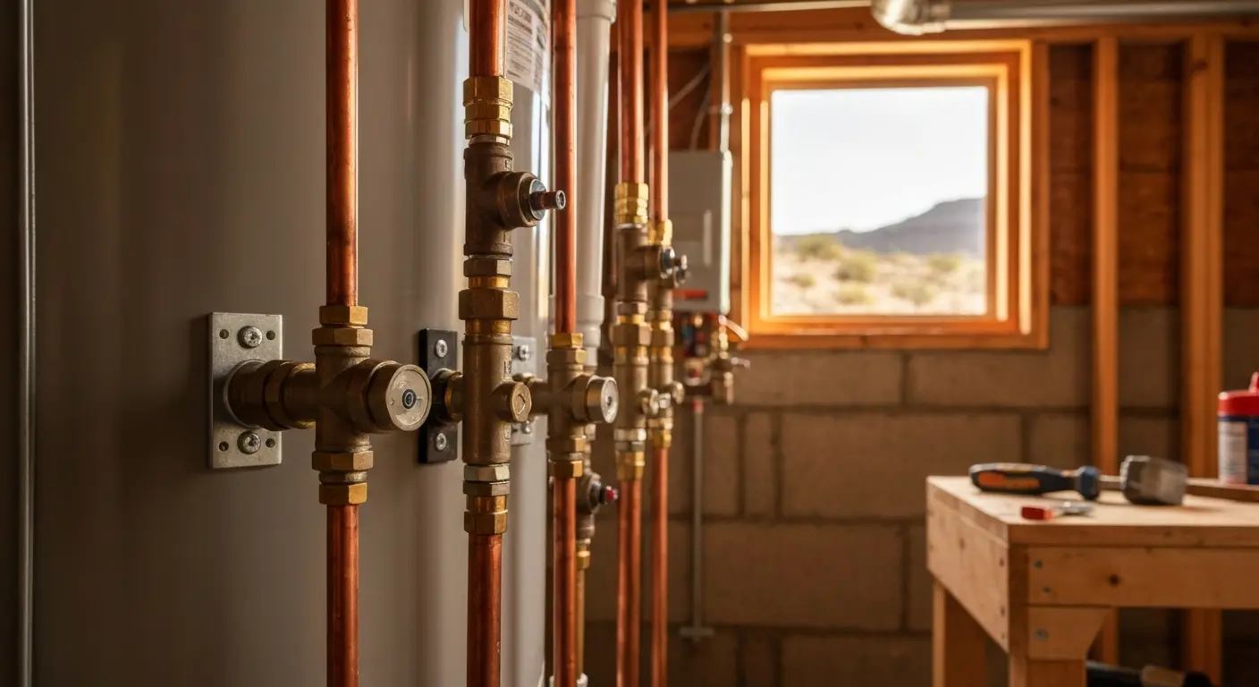 Water heater piping connections