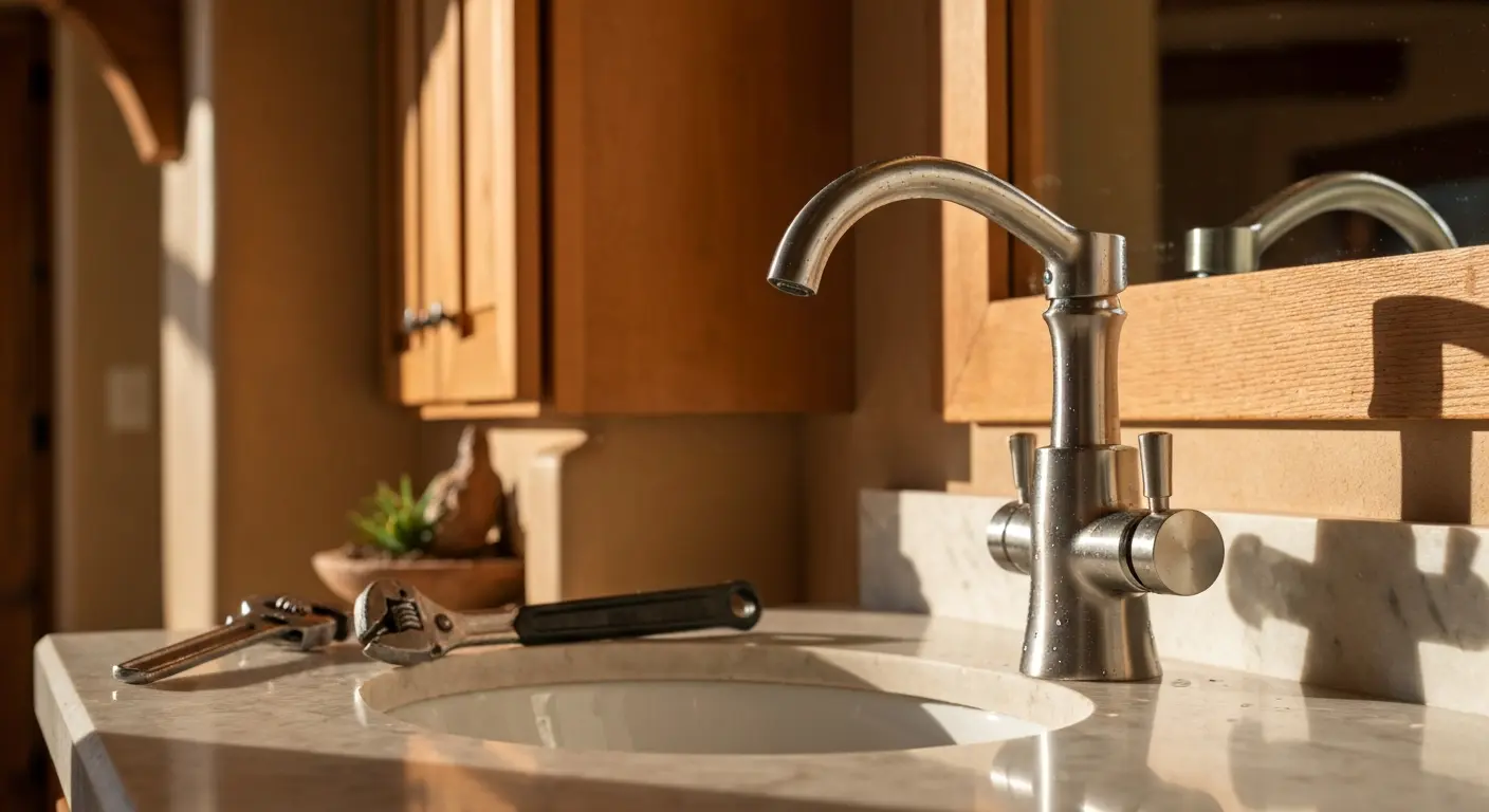 Bathroom faucet installation