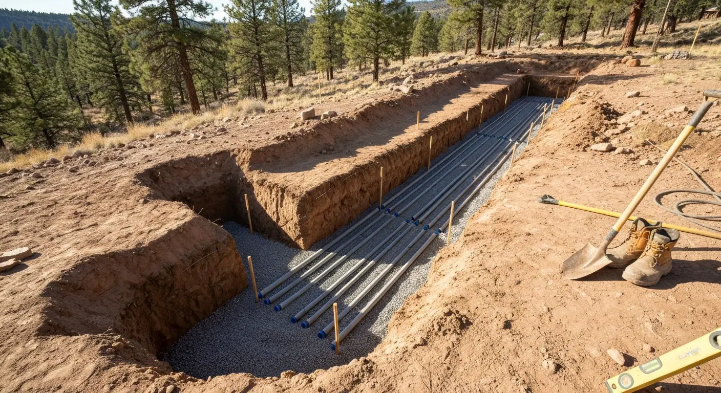 New drain field installation