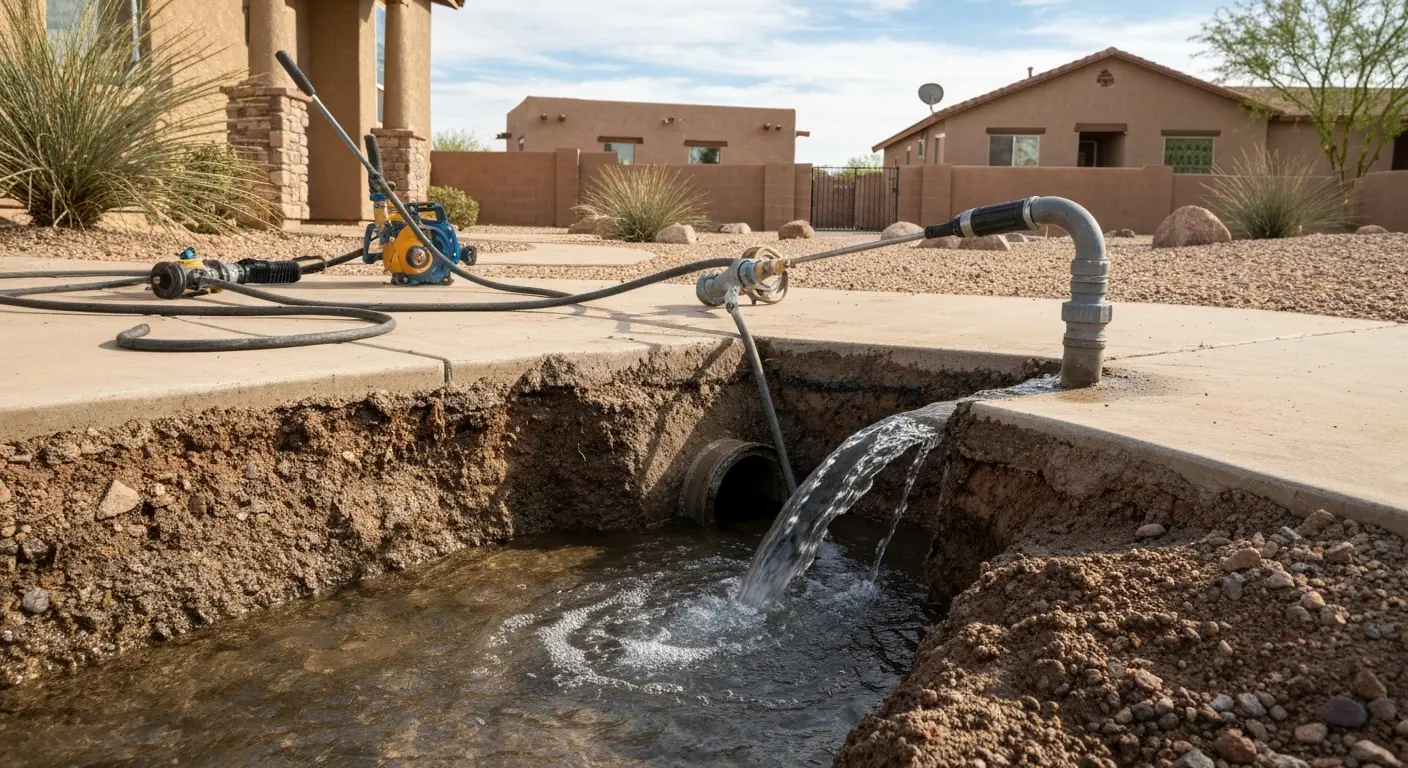 Drainage clearing work