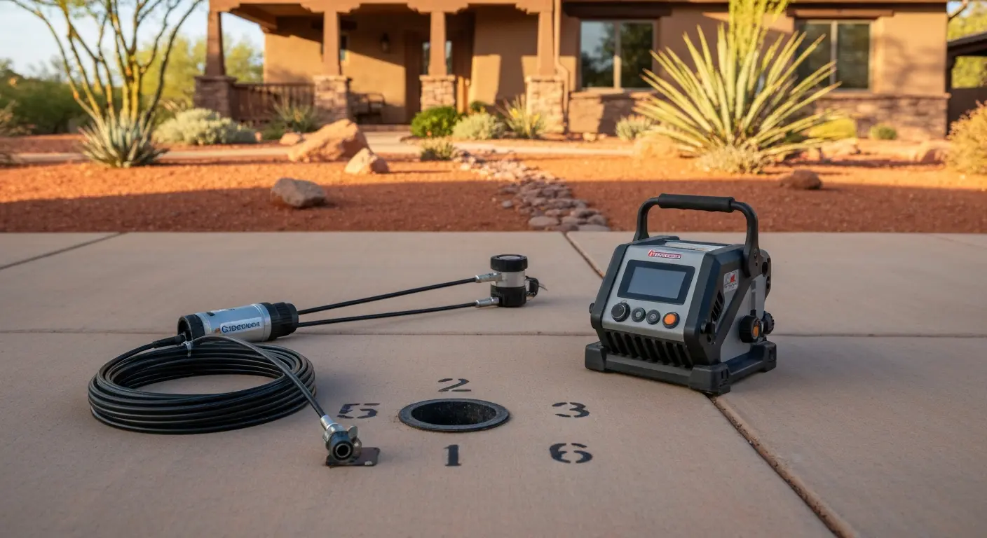 Septic line camera inspection