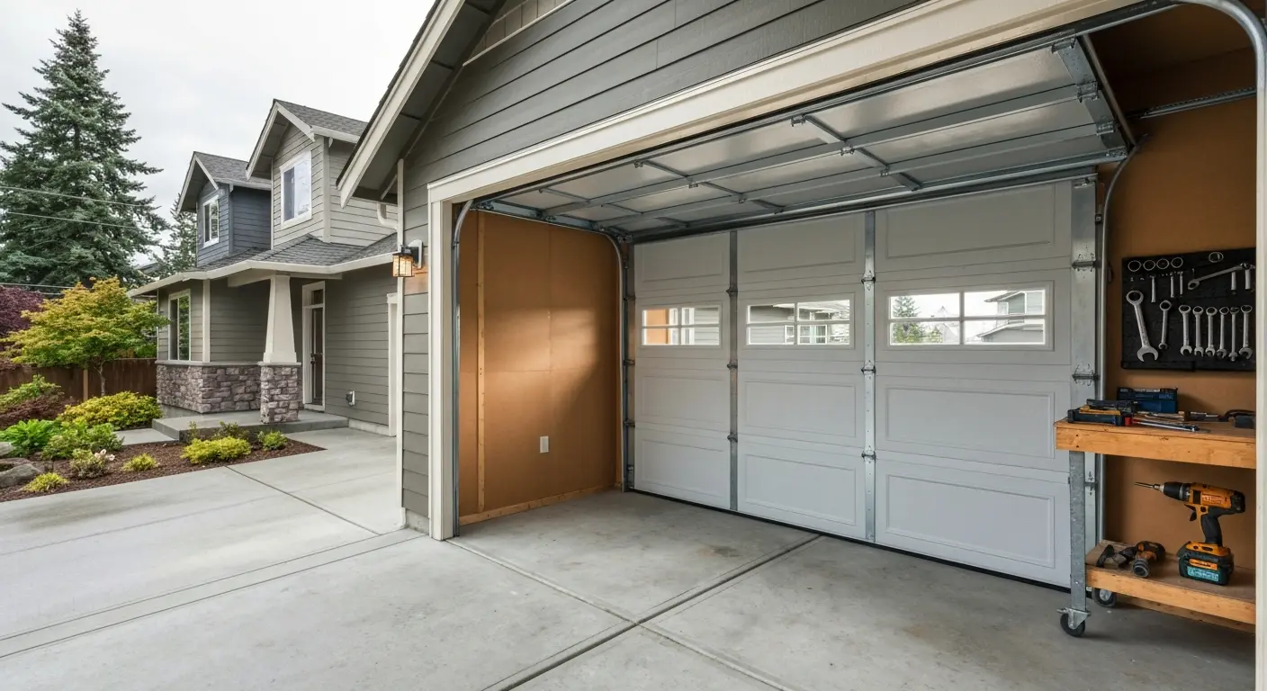Garage door repair in action