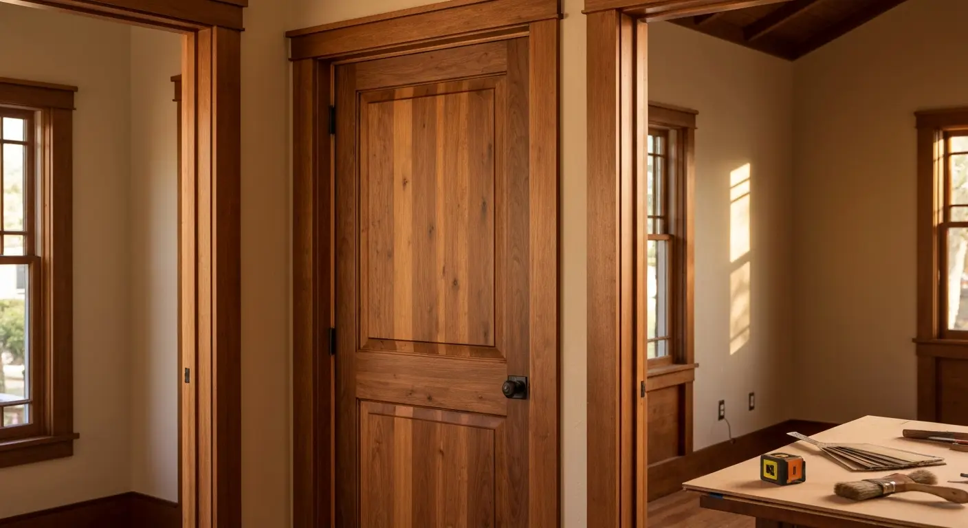 Hardwood door installation