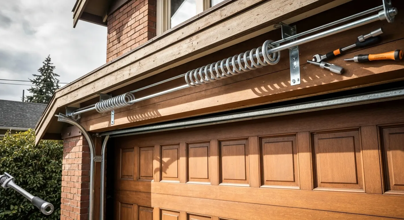 Garage door spring replacement work