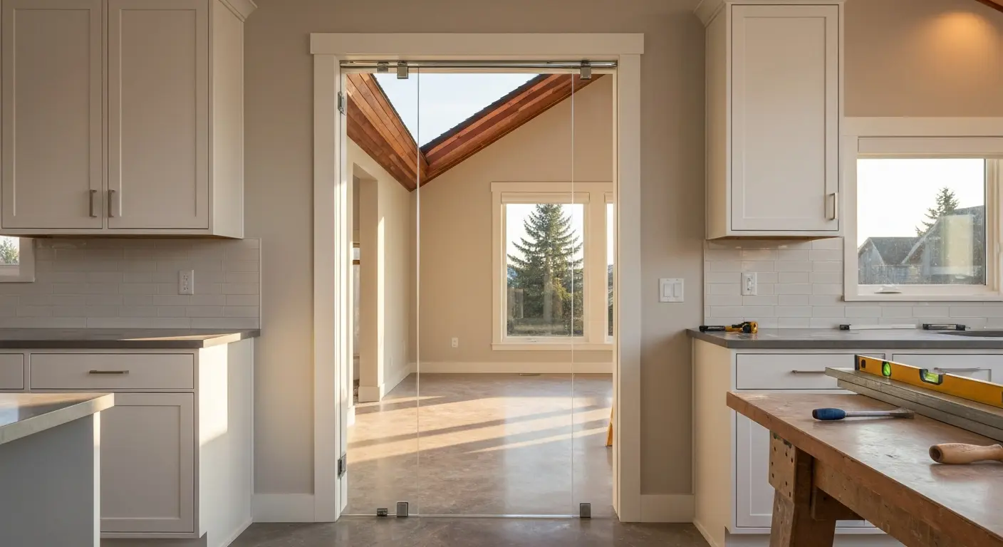 Glass sliding door installation