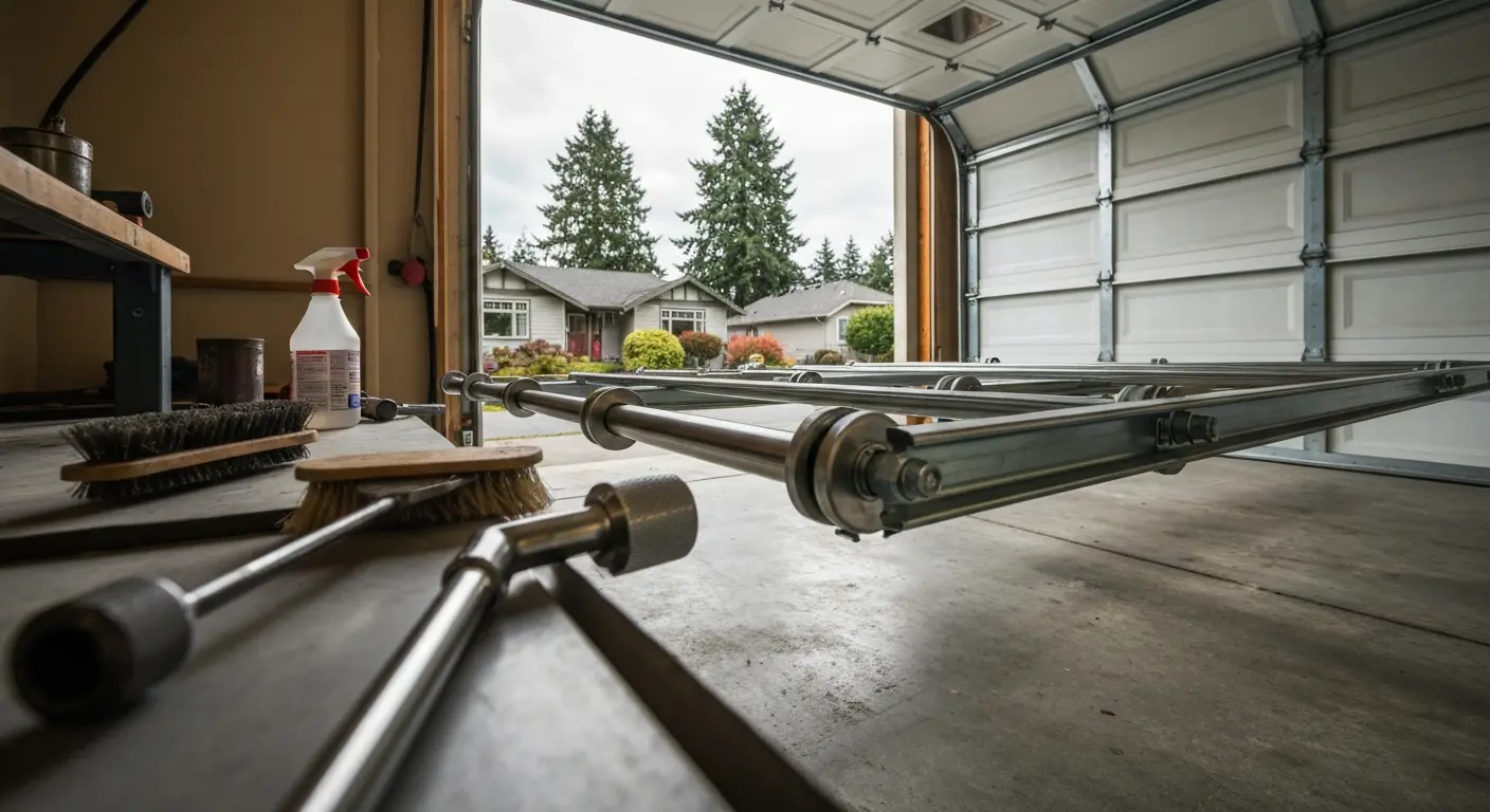 Garage door track and roller service