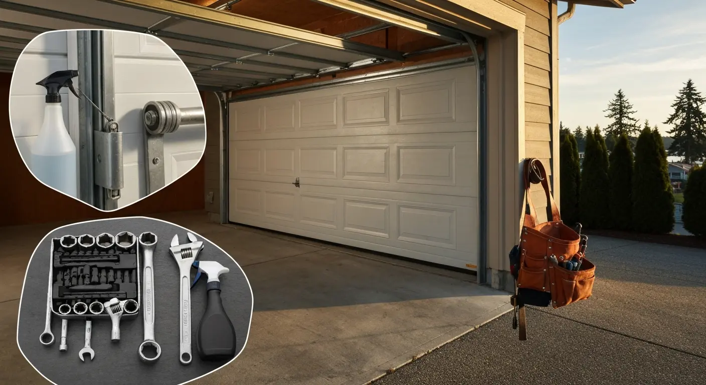 Maintenance service on garage door