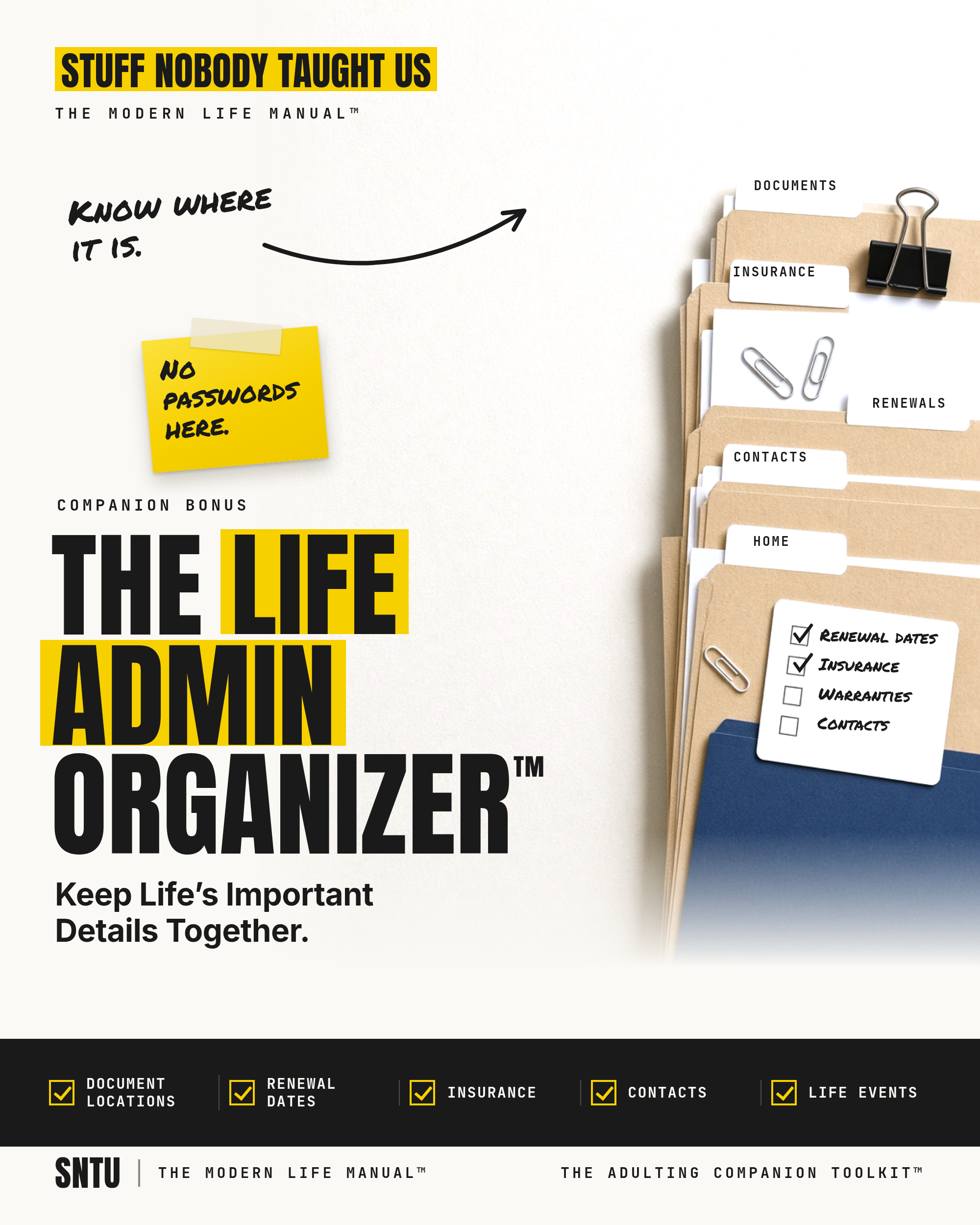 The Life Admin Organizer companion tool cover