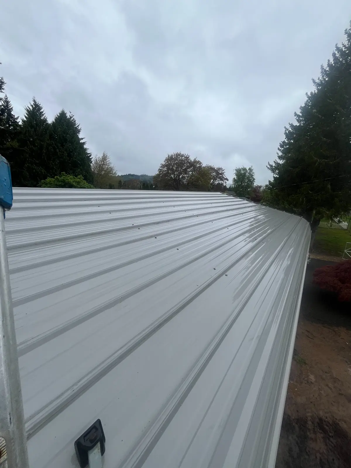 After: metal roof pressure washing