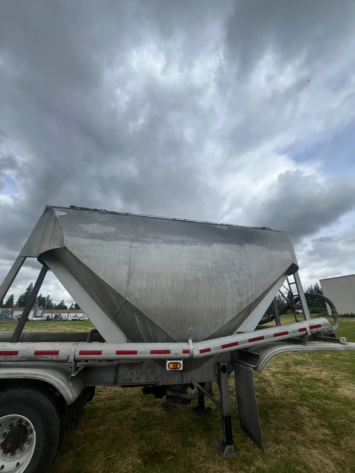 Before: commercial hopper trailer exterior washing