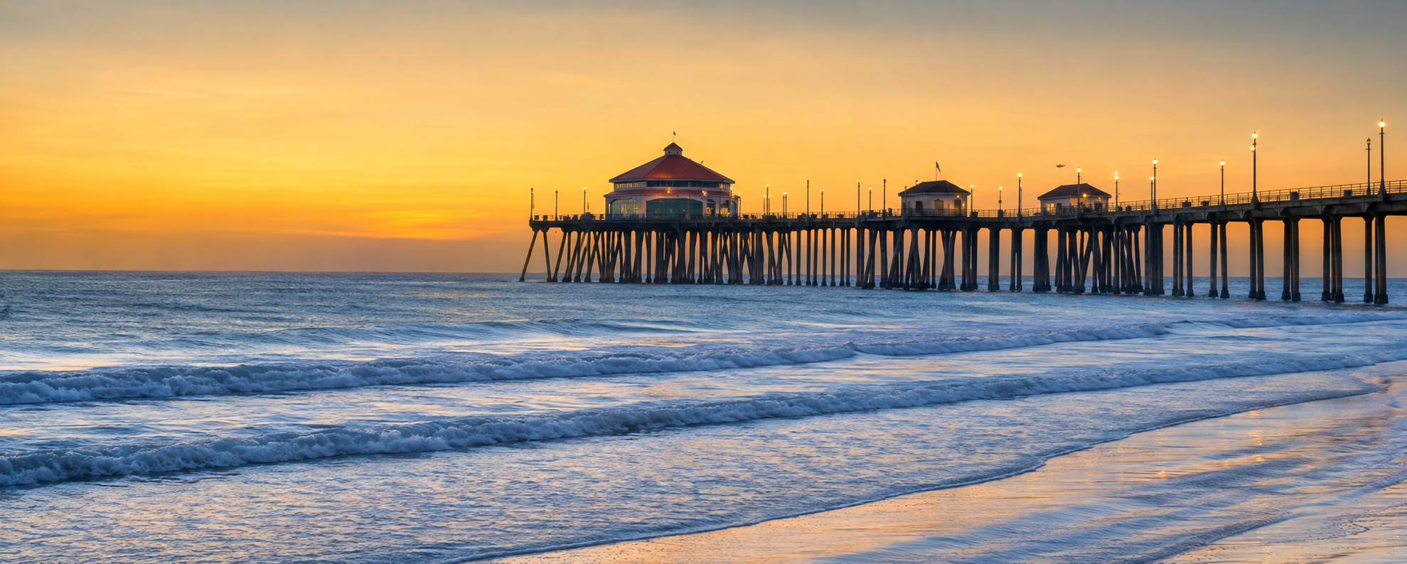 Orange County beach and pier