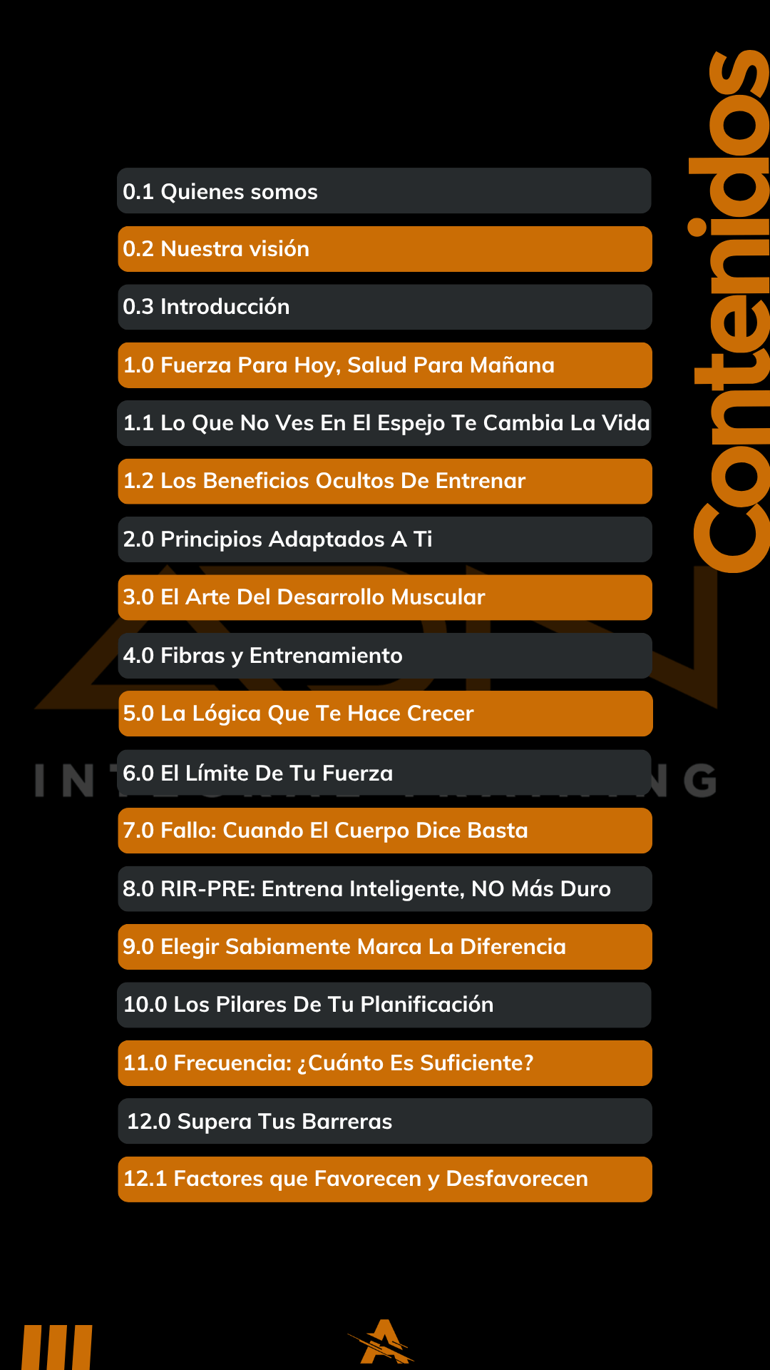 Índice del ebook ADN — primera parte