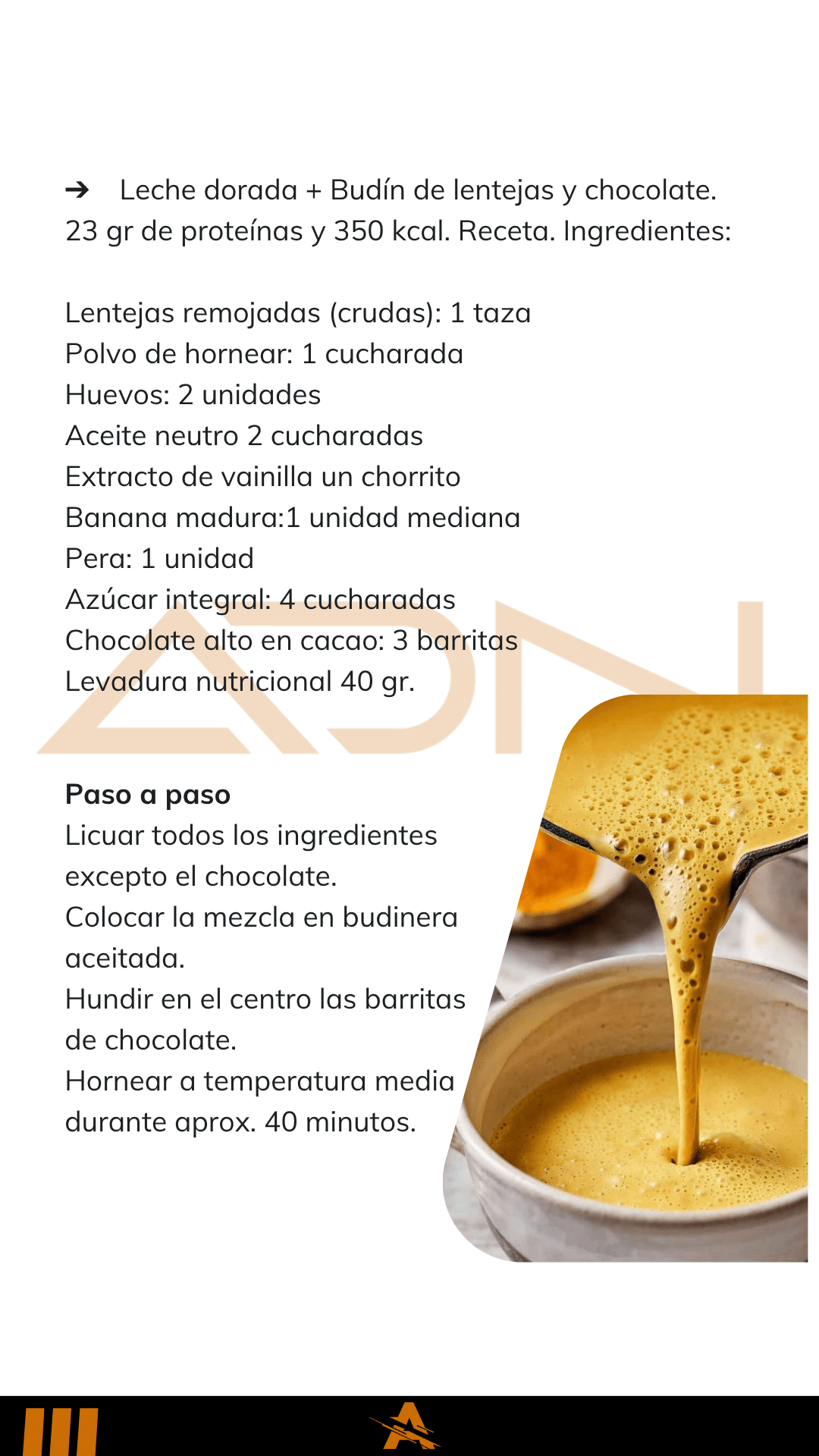 Receta con macros — página del ebook ADN