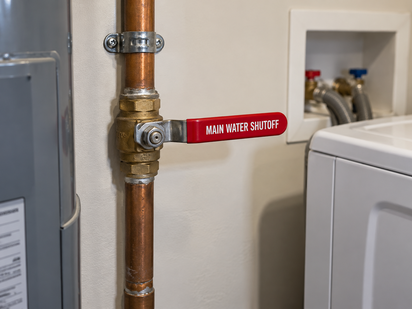 Main shutoff in utility room
