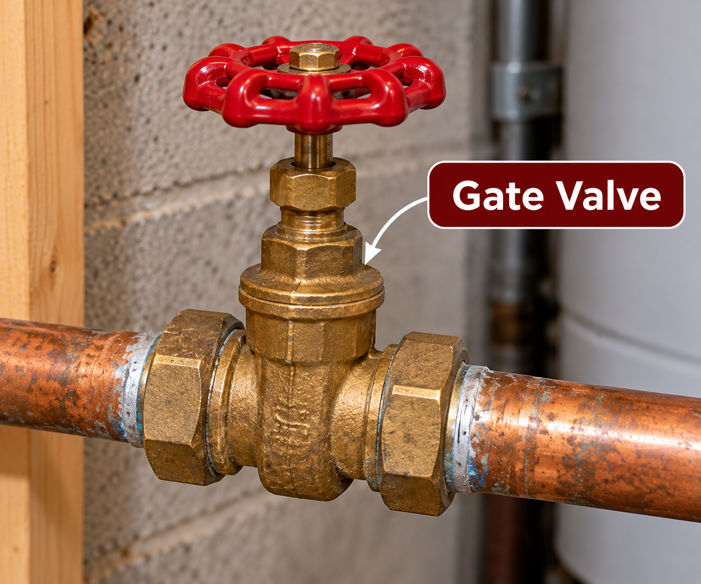 Brass Gate Valve with red handle