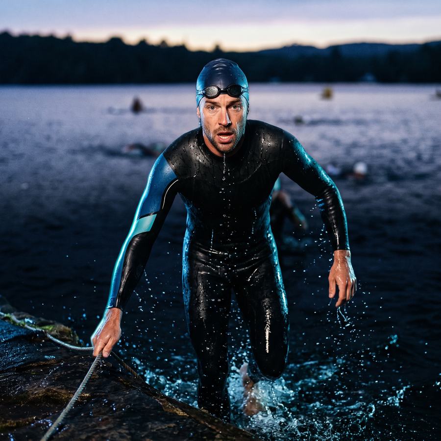 Triatleta saliendo del agua