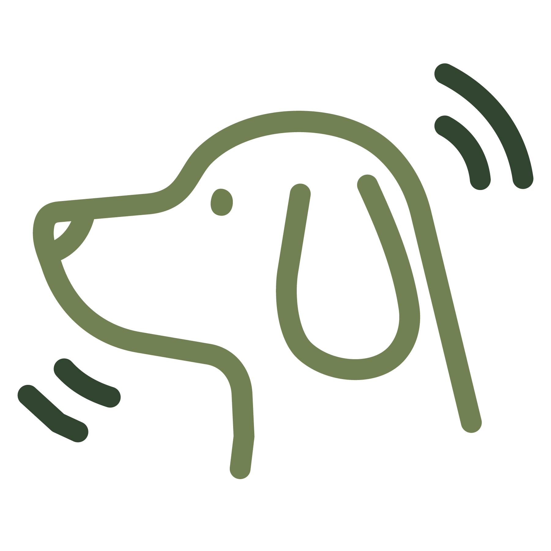 Dog listening icon