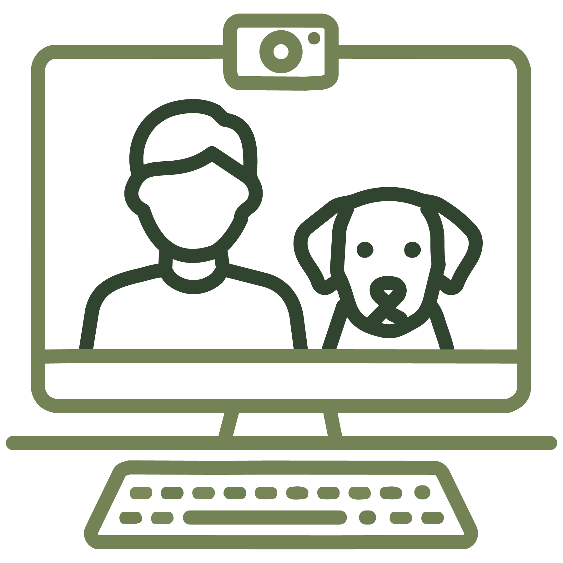 Zoom call with person and dog icon