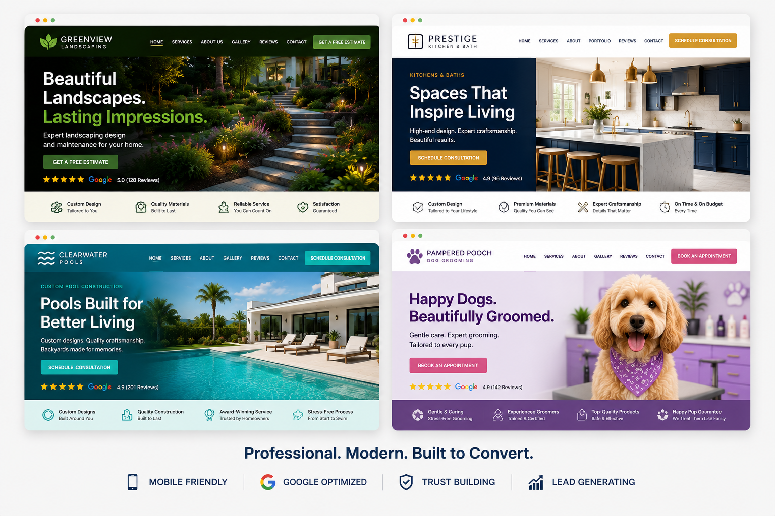 Professional trade websites built by Raystead