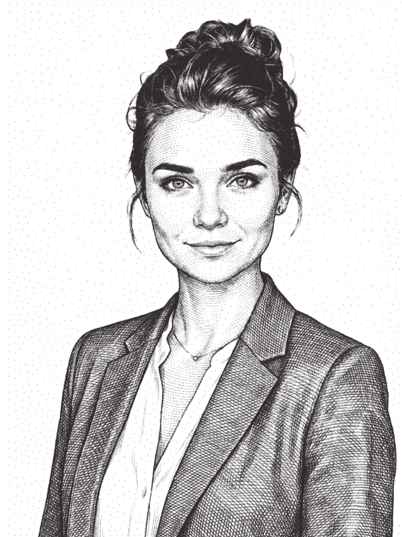 Finished pen portrait