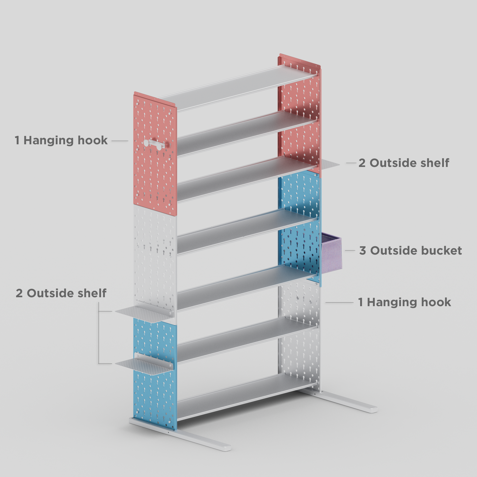 Extra shelves accessory for the Standard Unit