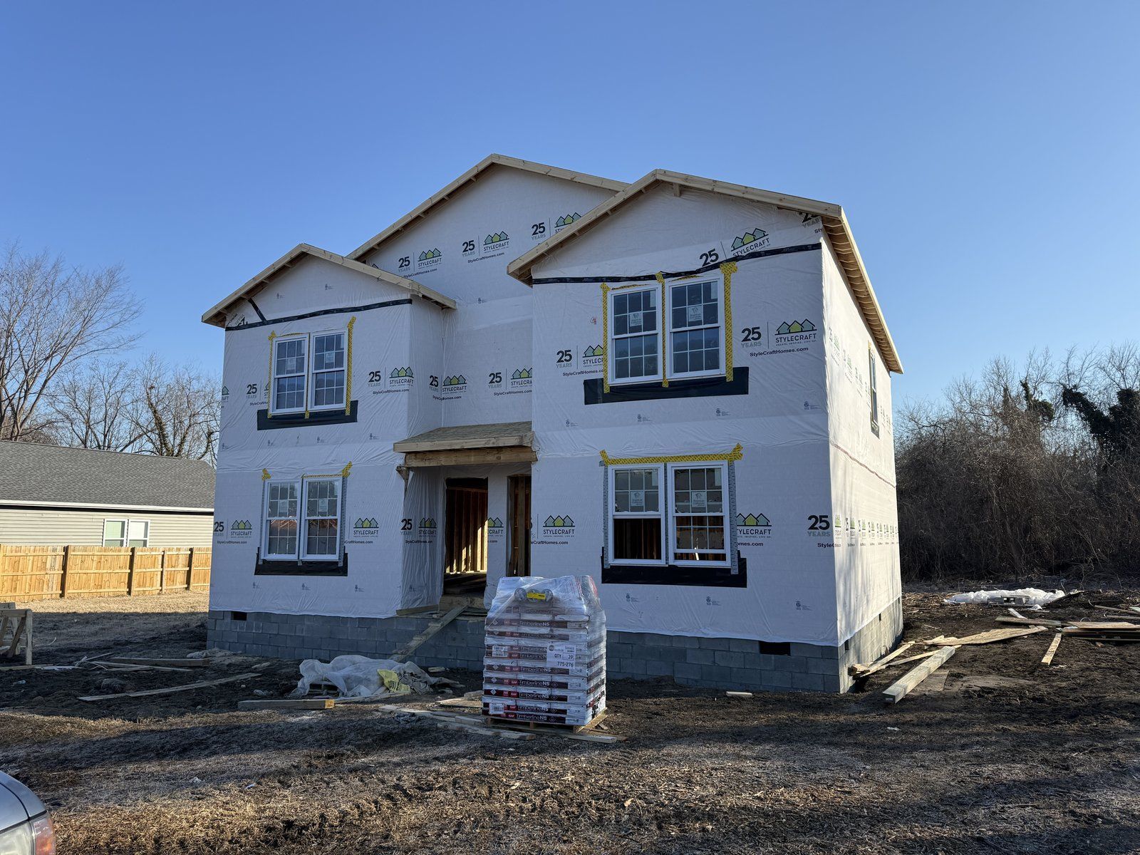 Custom home under construction in Richmond, Virginia