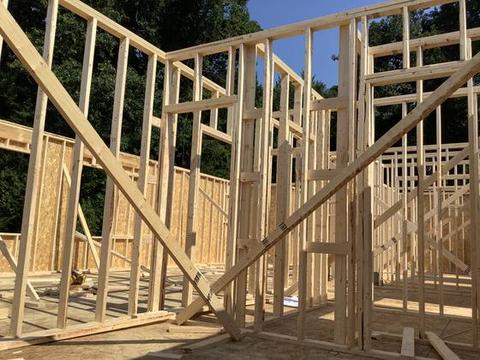 4140 Terminal Ave, Aug 13, 2026: first-floor wall framing and sheathing