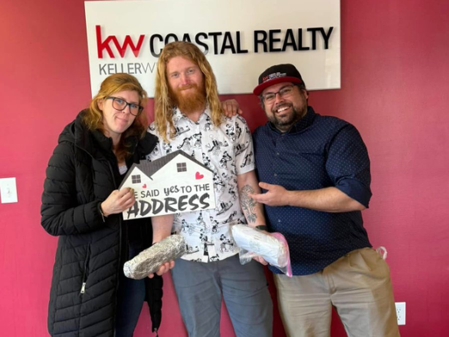 Nick and family on closing day with Riley
