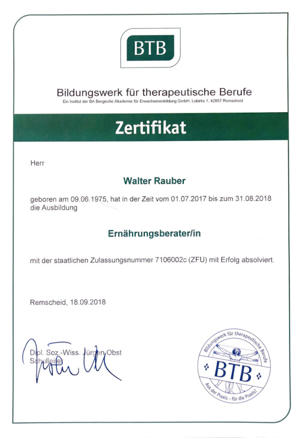 Diplomierter Ernährungsberater